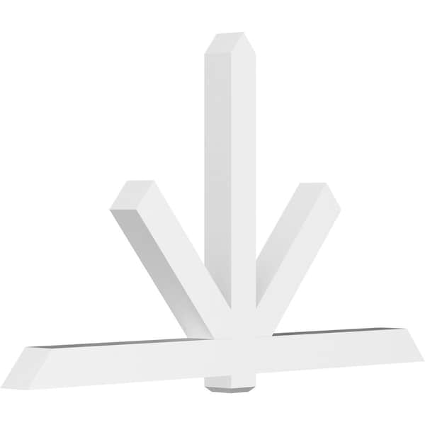 Ekena Millwork Kennewick Architectural Grade PVC Gable Bracket, 96"W x 56"H x 6"D x 6"F, 14/12 Pitch GBP096X56X0606KEN00 - main